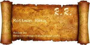 Rottman Réka névjegykártya